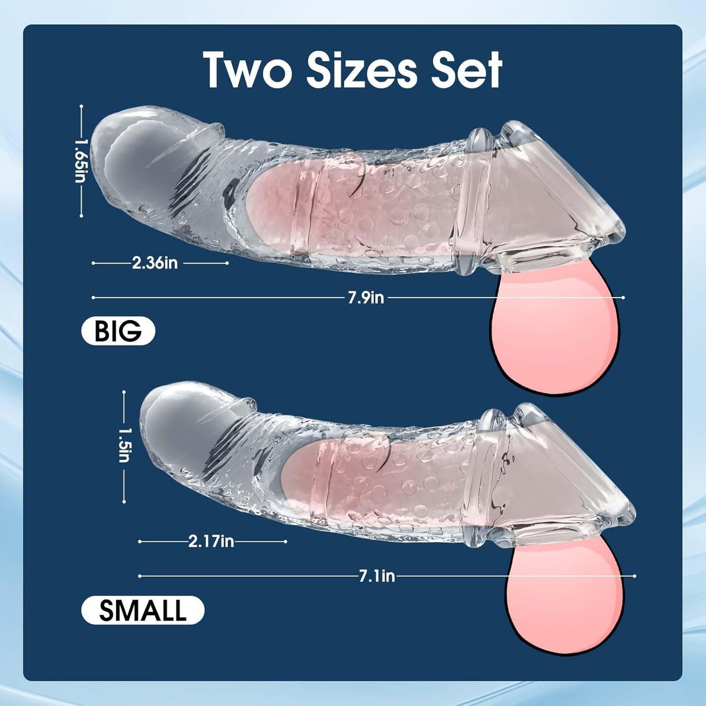 VibeX 4-in-1 transparent Vibrating Penis Sleeve